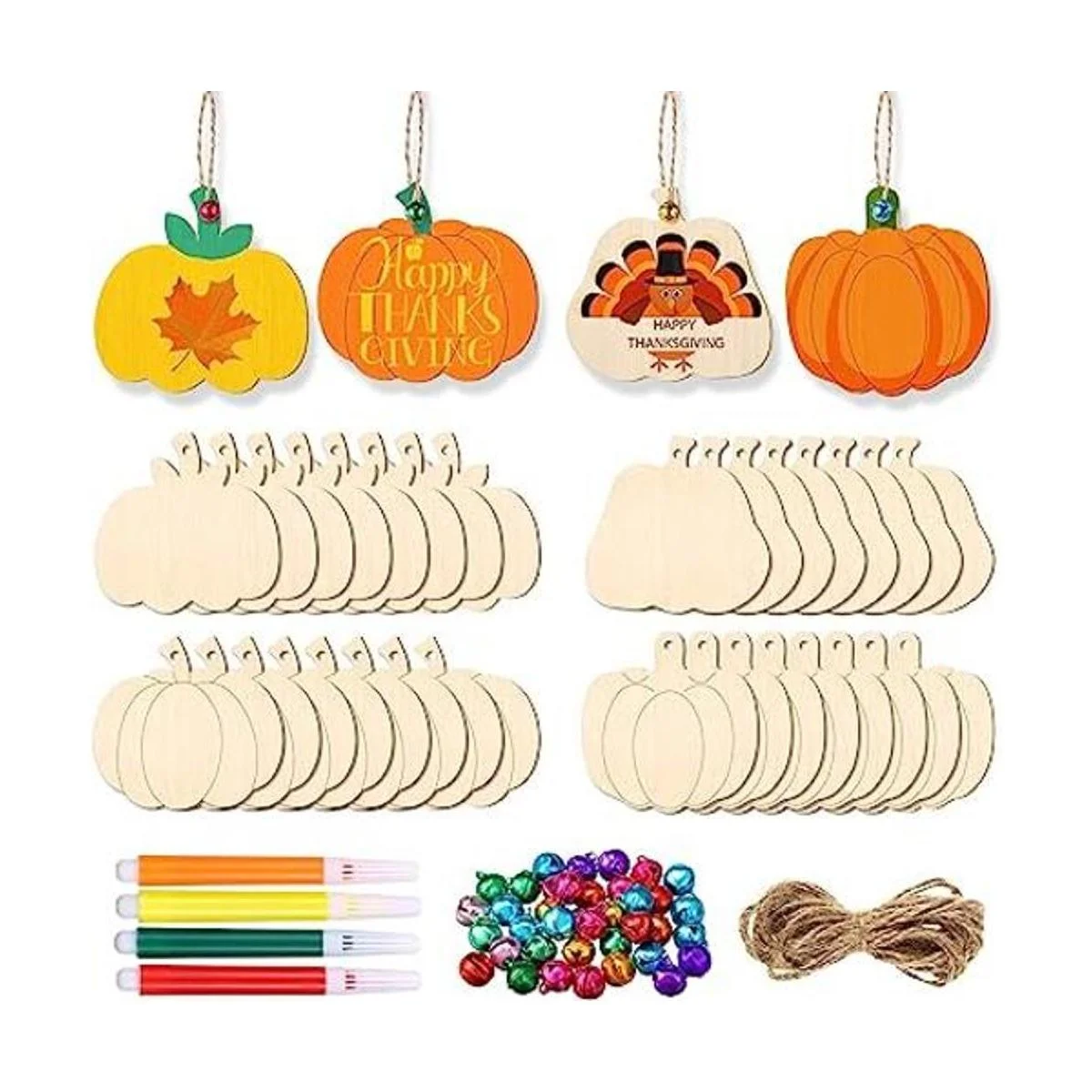 32 recortes de calabaza de madera de Acción de Gracias_1