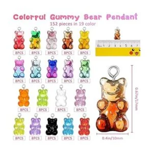 152 dijes coloridos de resina de gomita de oso degradado_2