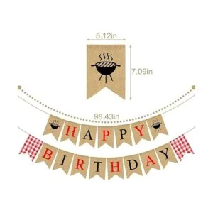 Pudodo Cartel de yute con diseño de arpillera de feliz_3