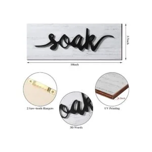 4 piezas de arte de pared de baño decoración de pared de_3