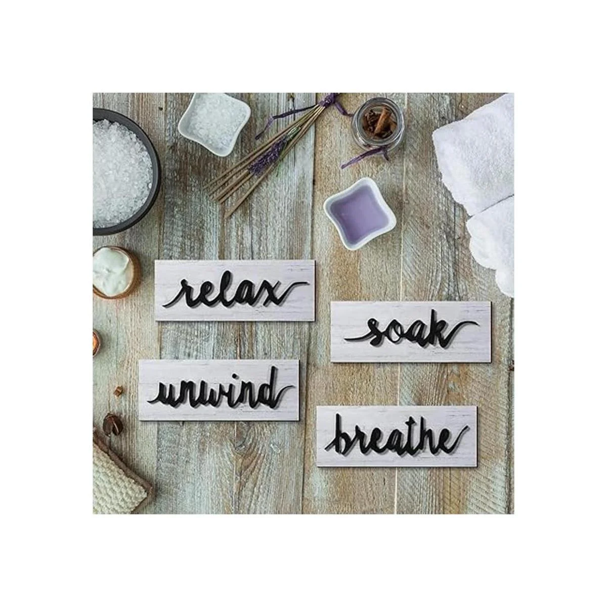 4 piezas de arte de pared de baño decoración de pared de_7