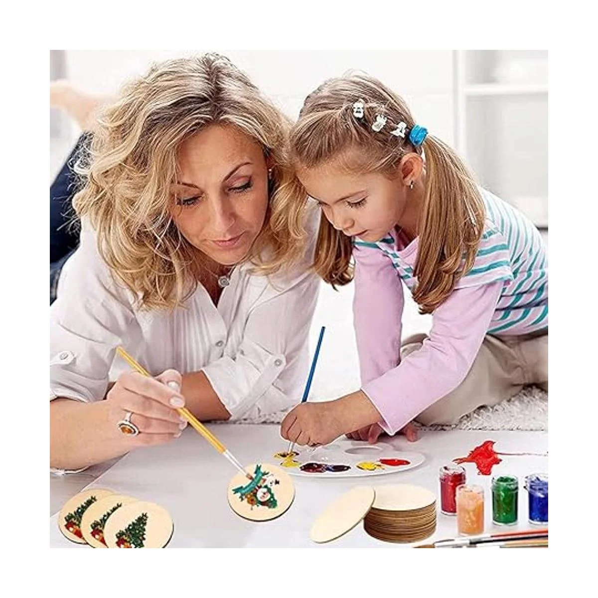 WLIANG 50 círculos de madera de 4 pulgadas para_5