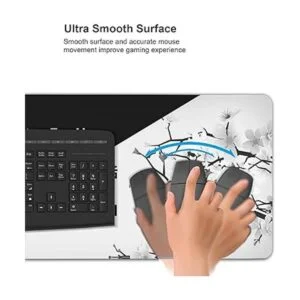 CDEB Alfombrilla de mouse para juegos con diseño de flor_5