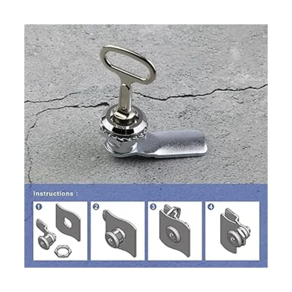 2 unids Cam Lock con triángulo zócalo clave rotación de 90_2