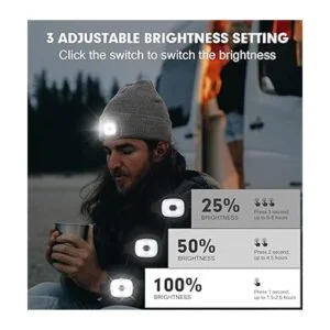 Gorro unisex con luz recargable por USB gorro LED para_2