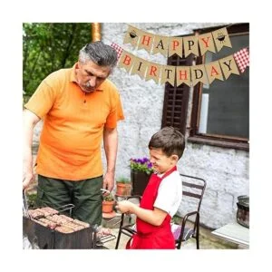 Pudodo Cartel de yute con diseño de arpillera de feliz_2