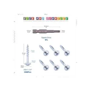 Glarks 280 tornillos de agujero de bolsillo 8 x 114_2
