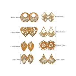 Kit de fabricación de aretes colgantes de madera africana_3