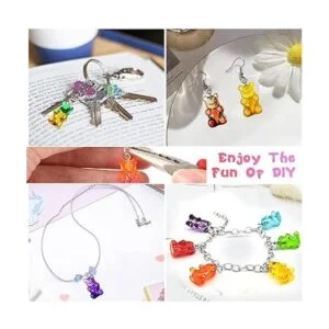 152 dijes coloridos de resina de gomita de oso degradado_5