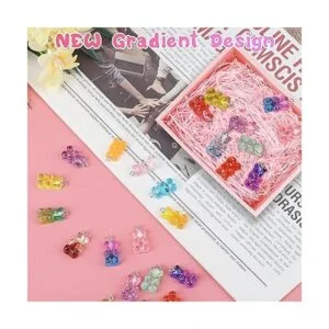 152 dijes coloridos de resina de gomita de oso degradado_3