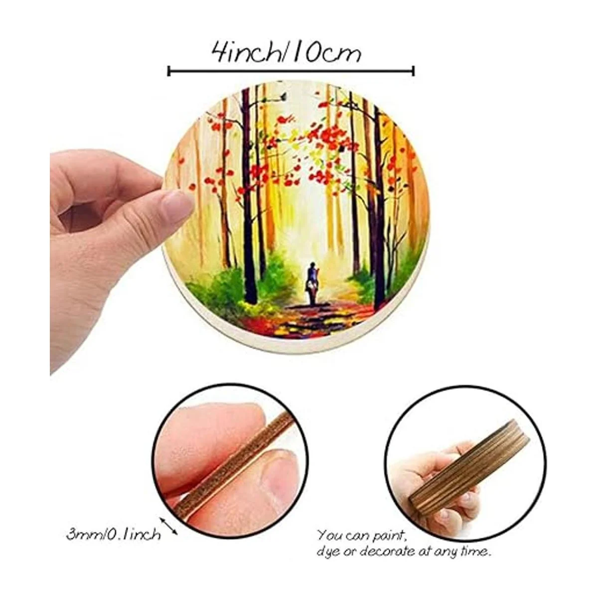 WLIANG 50 círculos de madera de 4 pulgadas para_2