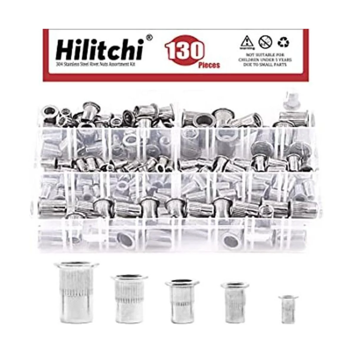 Hilitchi Tuercas de remache roscadas de acero inoxidable_1