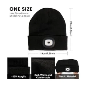 Gorro unisex con luz recargable por USB gorro LED para_3