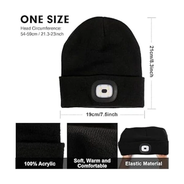 Gorro unisex con luz recargable por USB gorro LED para_3