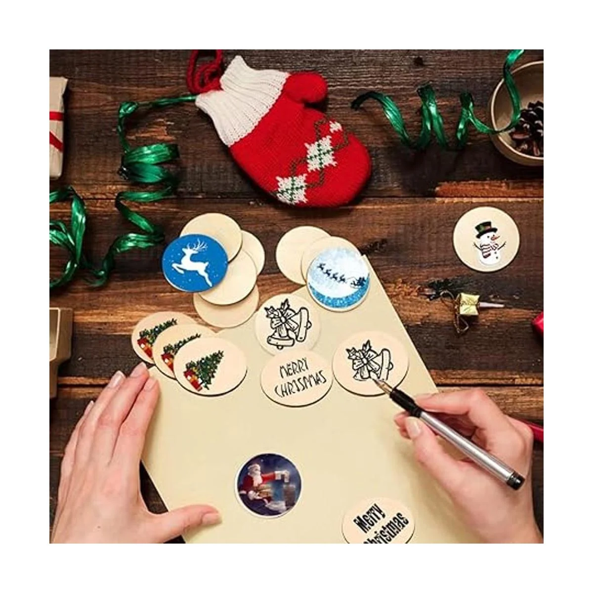 WLIANG 50 círculos de madera de 4 pulgadas para_3