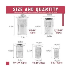 Hilitchi Tuercas de remache roscadas de acero inoxidable_2
