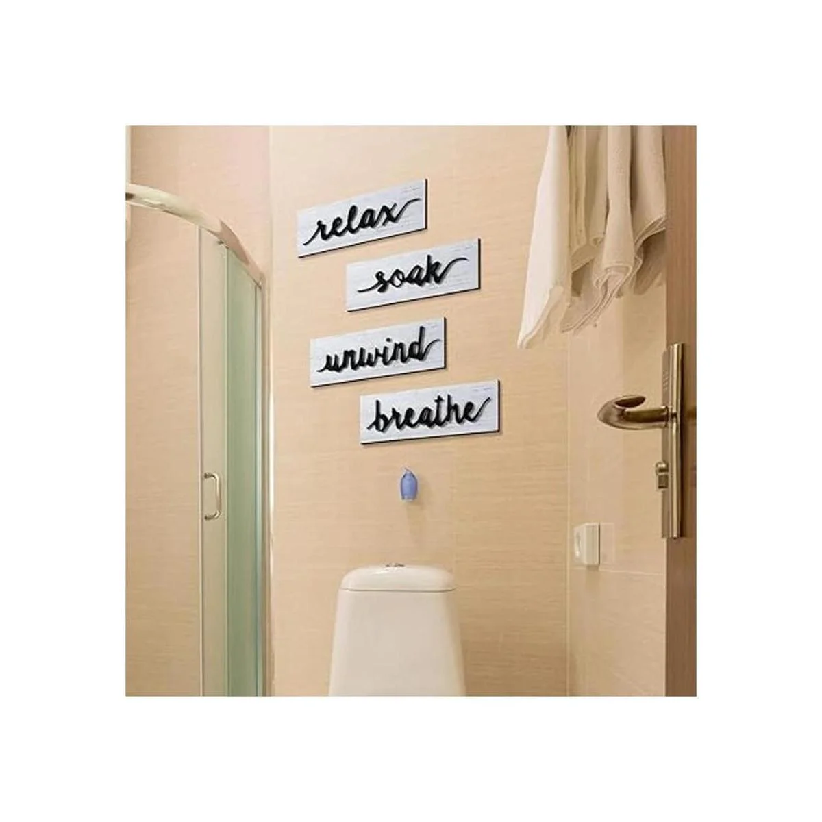 4 piezas de arte de pared de baño decoración de pared de_4