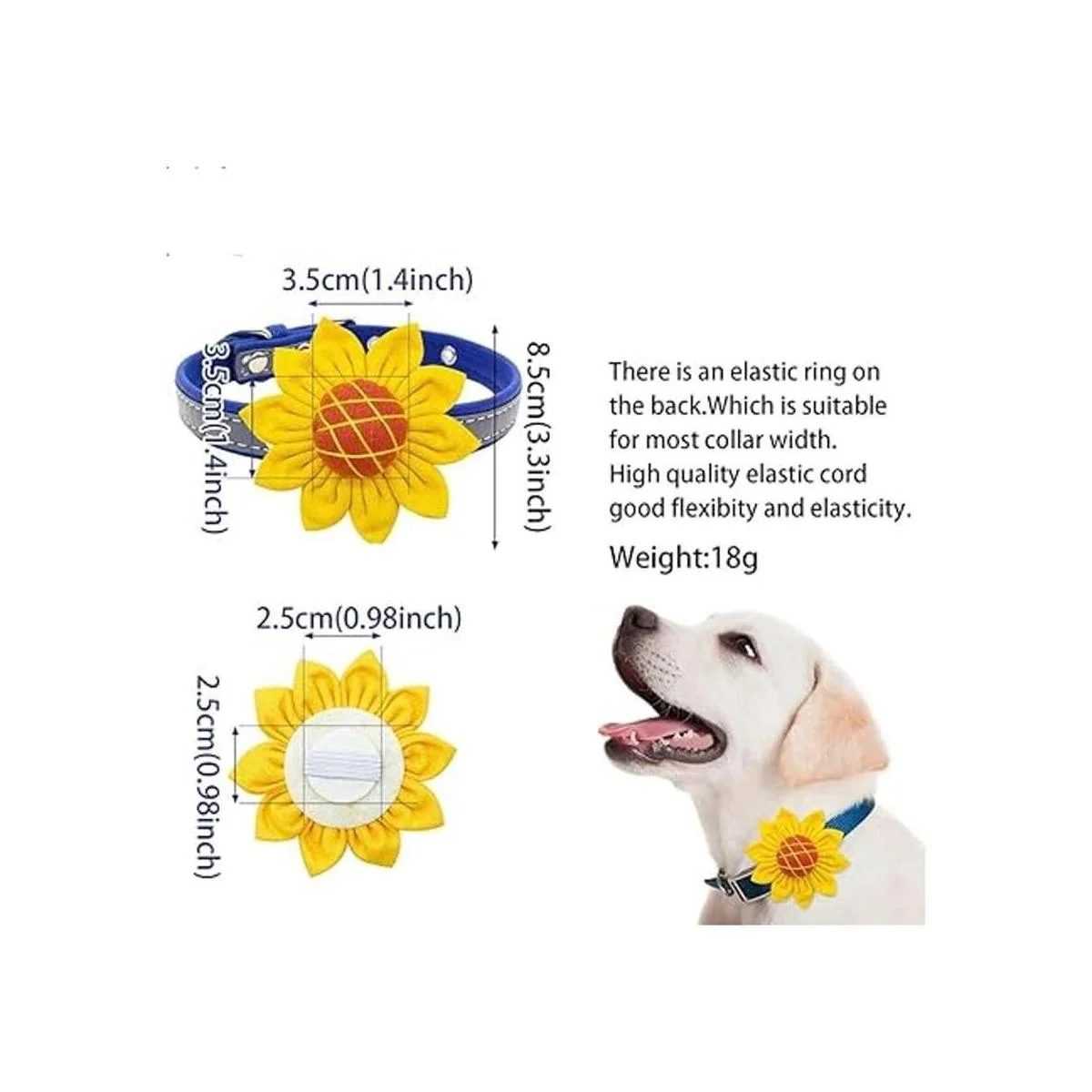 JpGdn 8 piezas de collar de perro flores lazos grandes_2