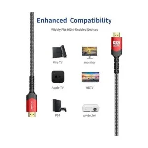 Paquete de 2 cables HDMI 4K de 3 pies JSAUX de 18 Gbps_6