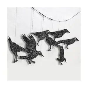 Decoraciones de jaula de cuervo negro con purpurina para_3