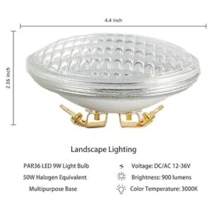 PAR36 Bombilla LED de paisaje de 9 W blanco cálido 3000_2