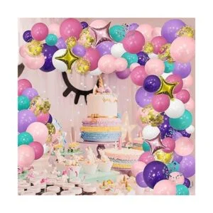 JANEF Juego de 151 guirnaldas de globos de sirena de_3