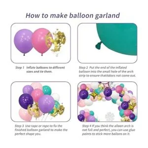 JANEF Juego de 151 guirnaldas de globos de sirena de_4