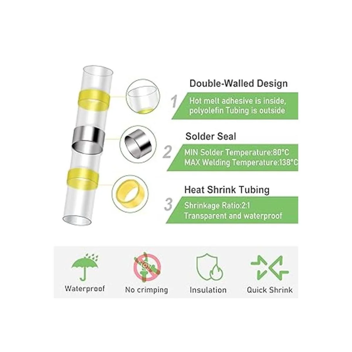 Delgada Juego de 250 conectores de tope termorretráctiles_3