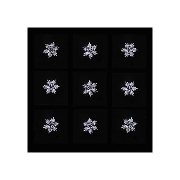 Juego de 9 brillantes copos de nieve de plata con_1