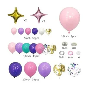 JANEF Juego de 151 guirnaldas de globos de sirena de_2