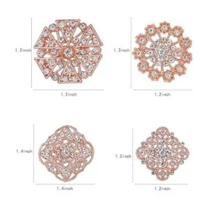 WeimanJewelry Juego de 12 broches chapados en oro rosa con_3