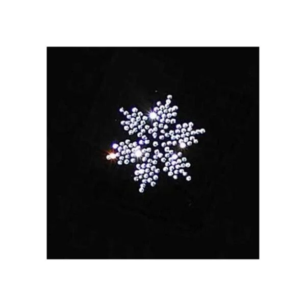 Juego de 9 brillantes copos de nieve de plata con_2