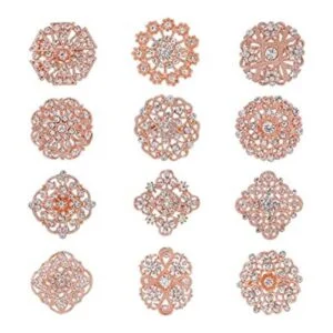 WeimanJewelry Juego de 12 broches chapados en oro rosa con_1