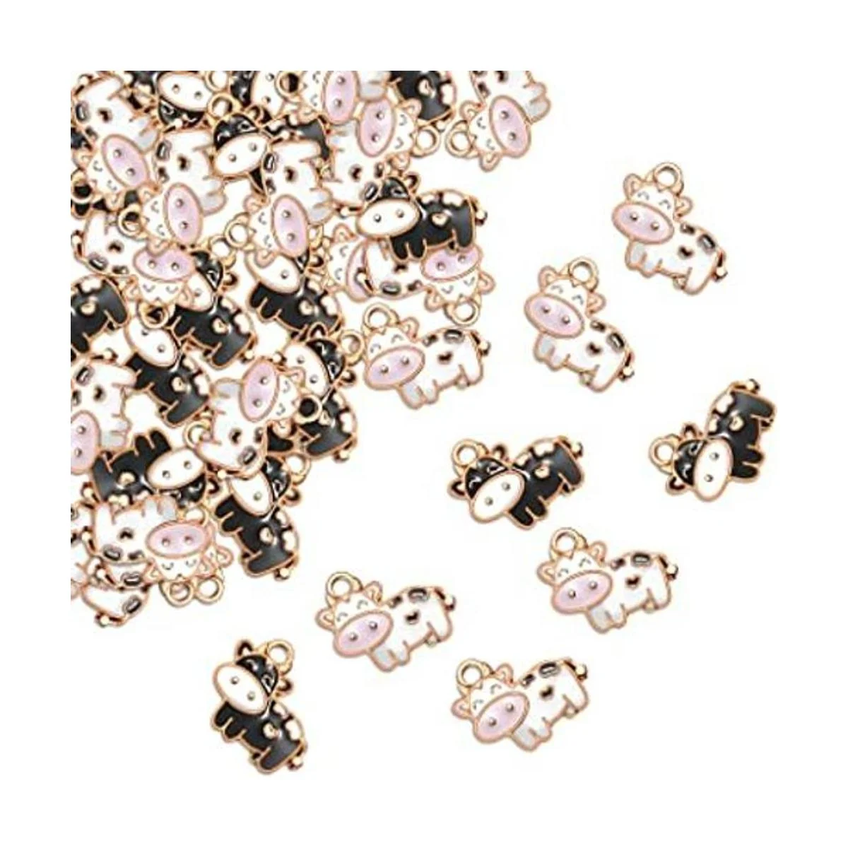 60 dijes de vaca coloridos de metal de animales para_1