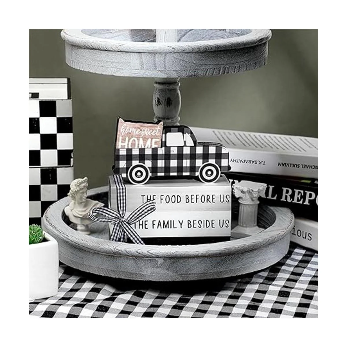 Jetec Bandeja de madera para decoración de casa de campo_4