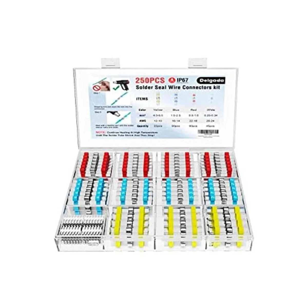 Delgada Juego de 250 conectores de tope termorretráctiles_1