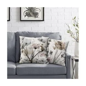 Juego de 2 fundas de almohada de flores de 18 x 18_3