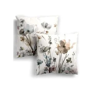 Juego de 2 fundas de almohada de flores de 18 x 18_1