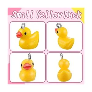 40 Piezas Pequeñas Pato Amarillo Colgantes de Resina Pato_2