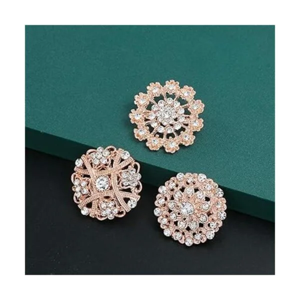 WeimanJewelry Juego de 12 broches chapados en oro rosa con_4