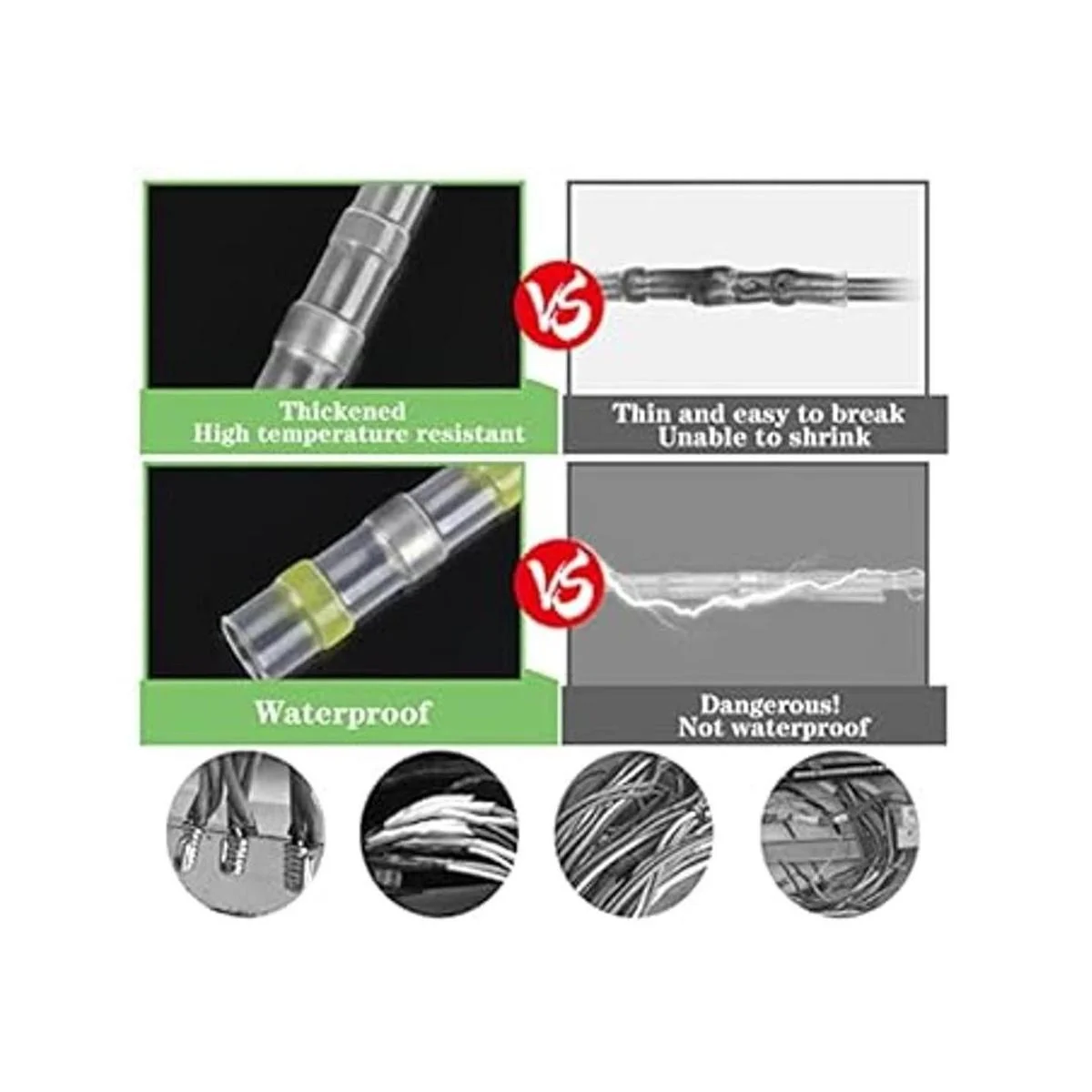 Delgada Juego de 250 conectores de tope termorretráctiles_4