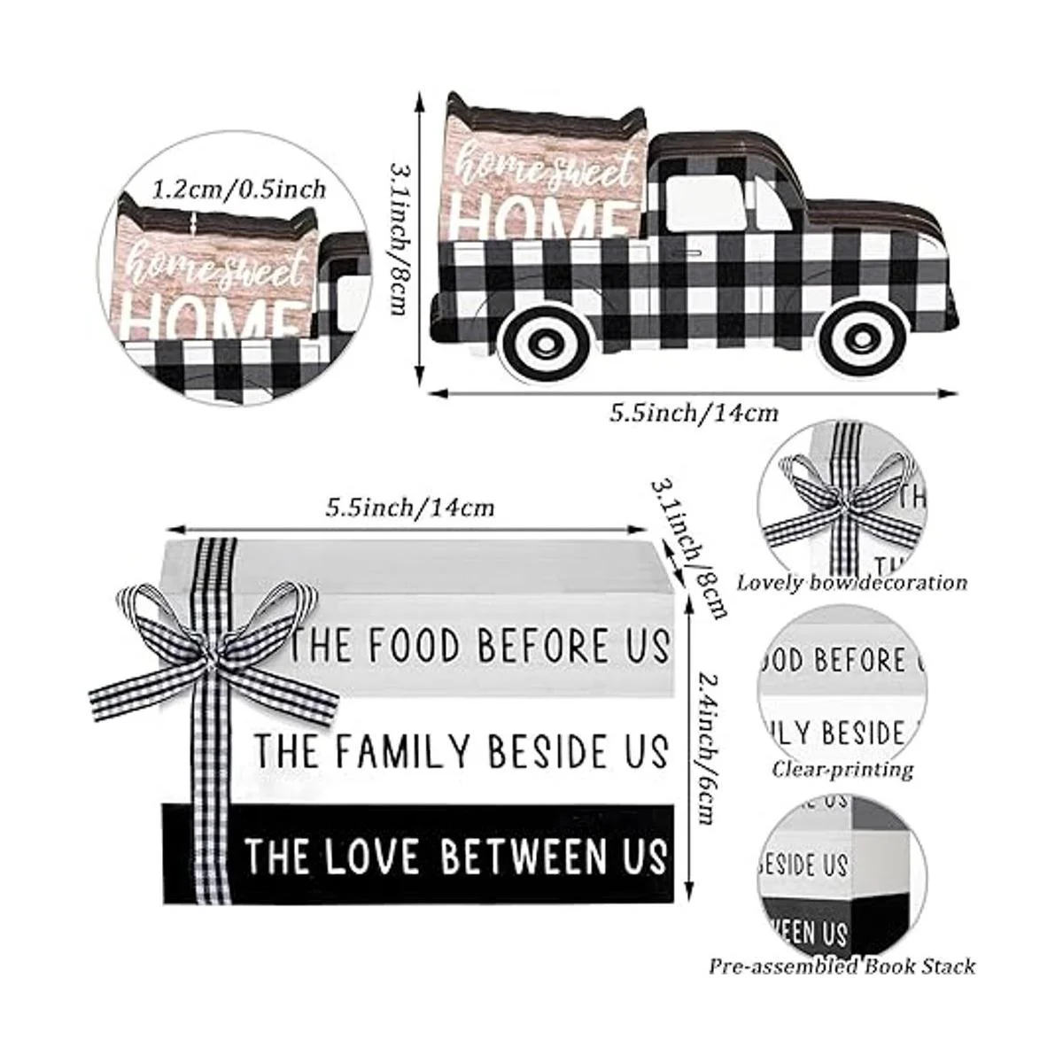 Jetec Bandeja de madera para decoración de casa de campo_2