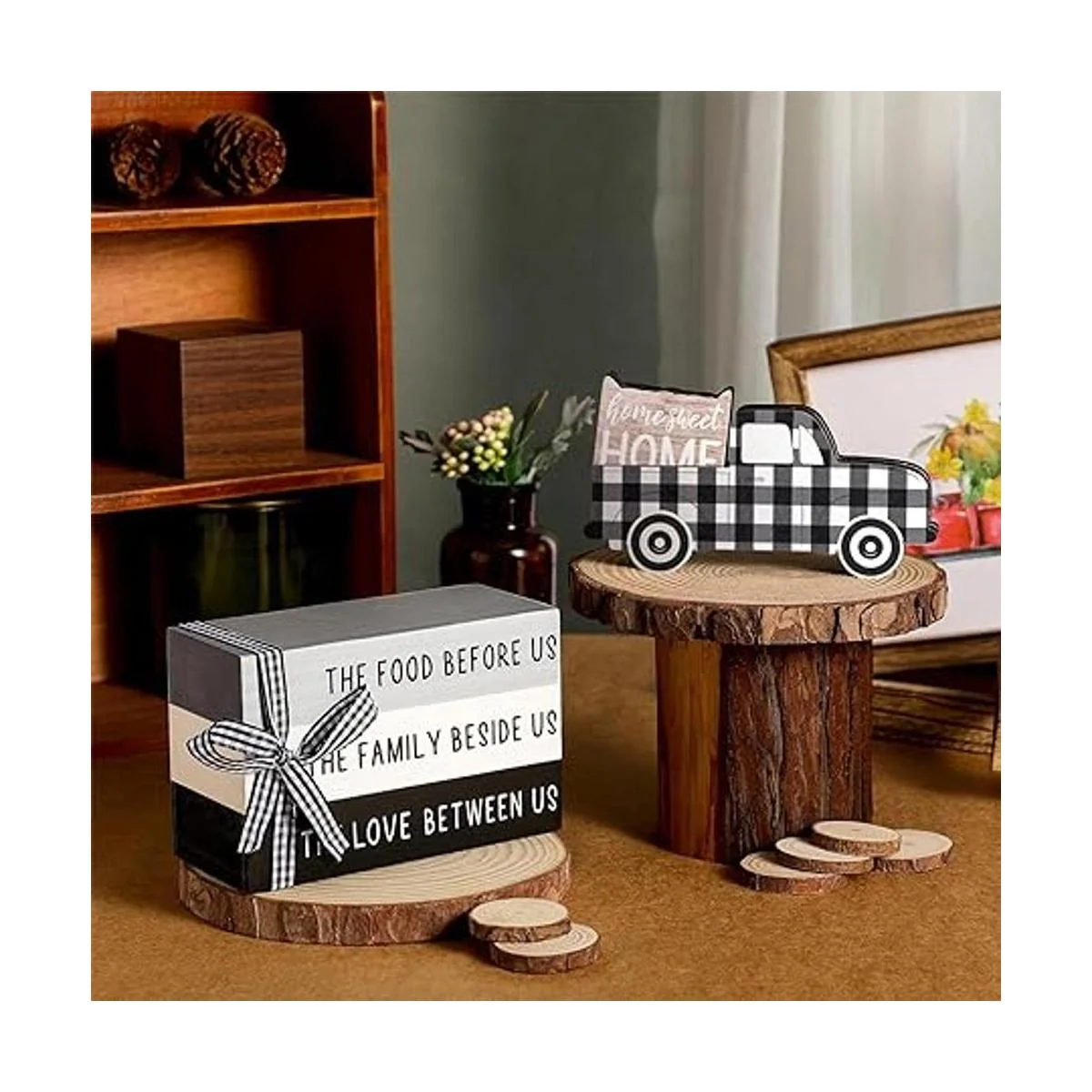 Jetec Bandeja de madera para decoración de casa de campo_3