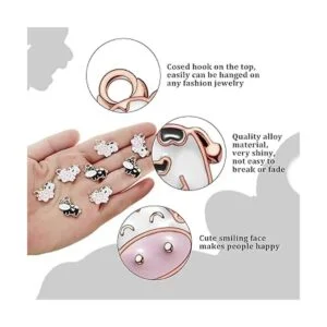 60 dijes de vaca coloridos de metal de animales para_2