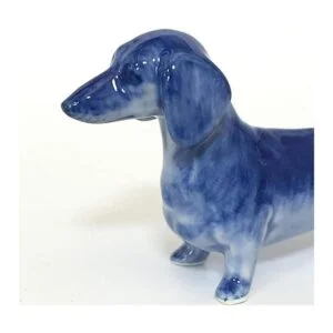 Figura de cerámica para perro salchicha casa de muñecas_6