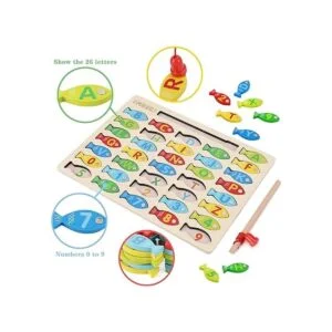 Juguete magnético de madera de pesca para niños pequeños_2