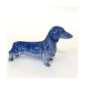 Figura de cerámica para perro salchicha casa de muñecas_2