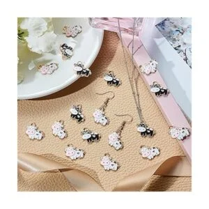 60 dijes de vaca coloridos de metal de animales para_4