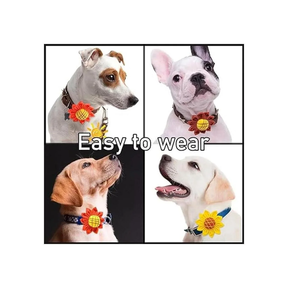 JpGdn 8 piezas de collar de perro flores lazos grandes_5