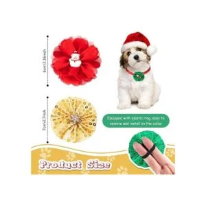 8 piezas de collar de Navidad para perro adorno de_2
